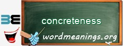 WordMeaning blackboard for concreteness